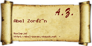 Abel Zorán névjegykártya